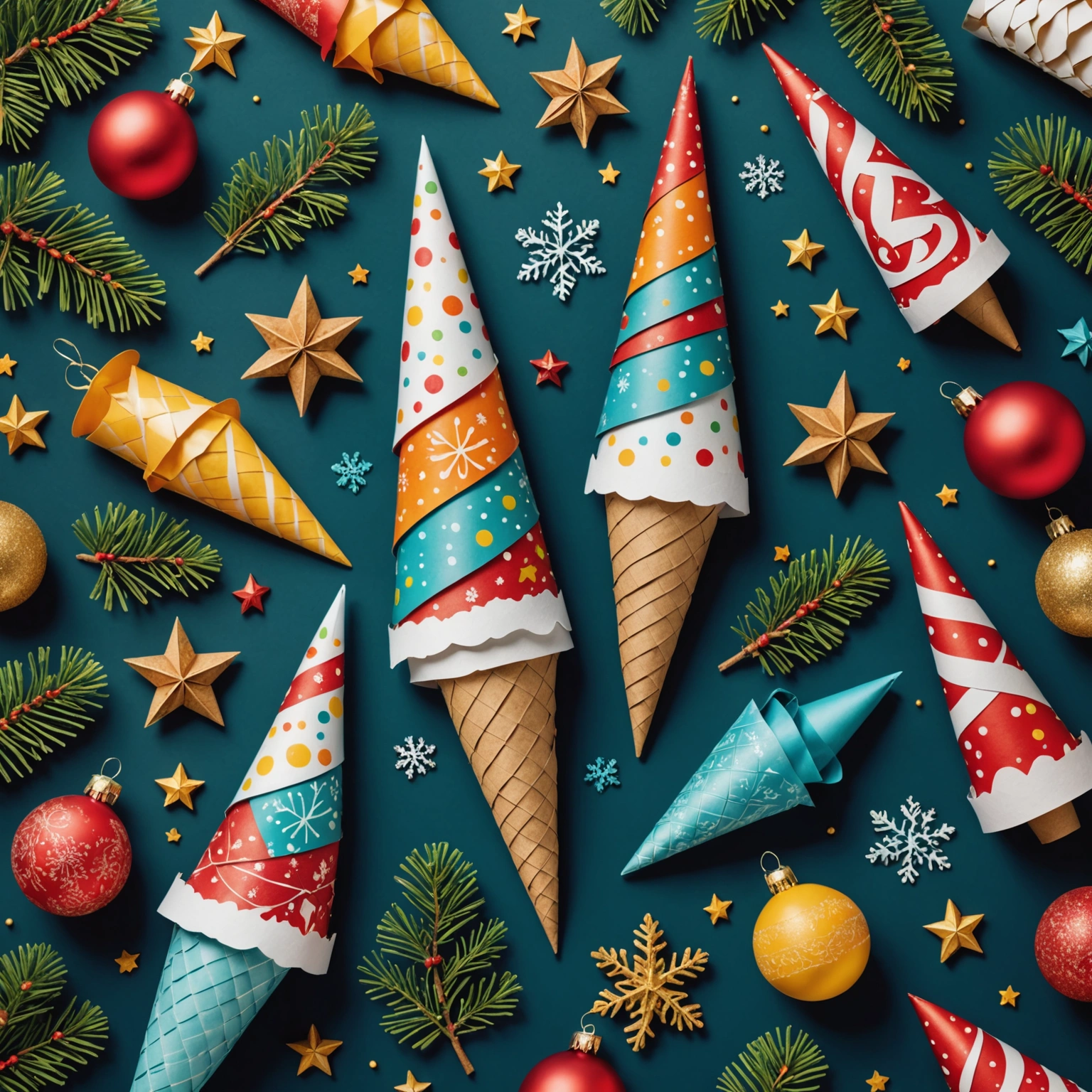 Как сделать конус из бумаги для ёлки: Большой и маленький — ваш идеальный новогодний декор